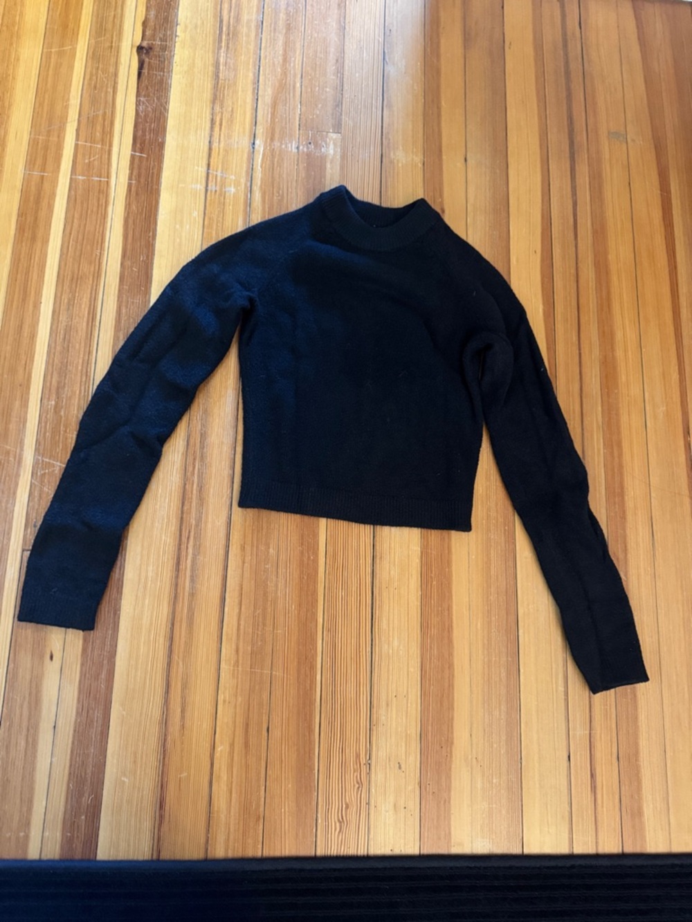 ALO black  Cropped Crewneck Sweater
